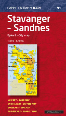 Stavanger - Sandnes bykart/city map (CK 91) av Cappelen Damm kart (Kart, falset)